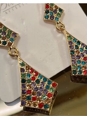 Gold Crystal Drop Earrings
